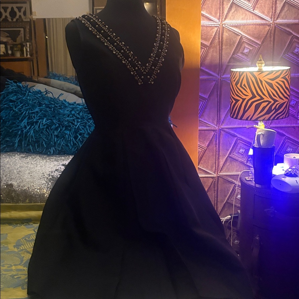Kate Spade Elegant Black Dress with Embellished Neckline size 4 New without tags